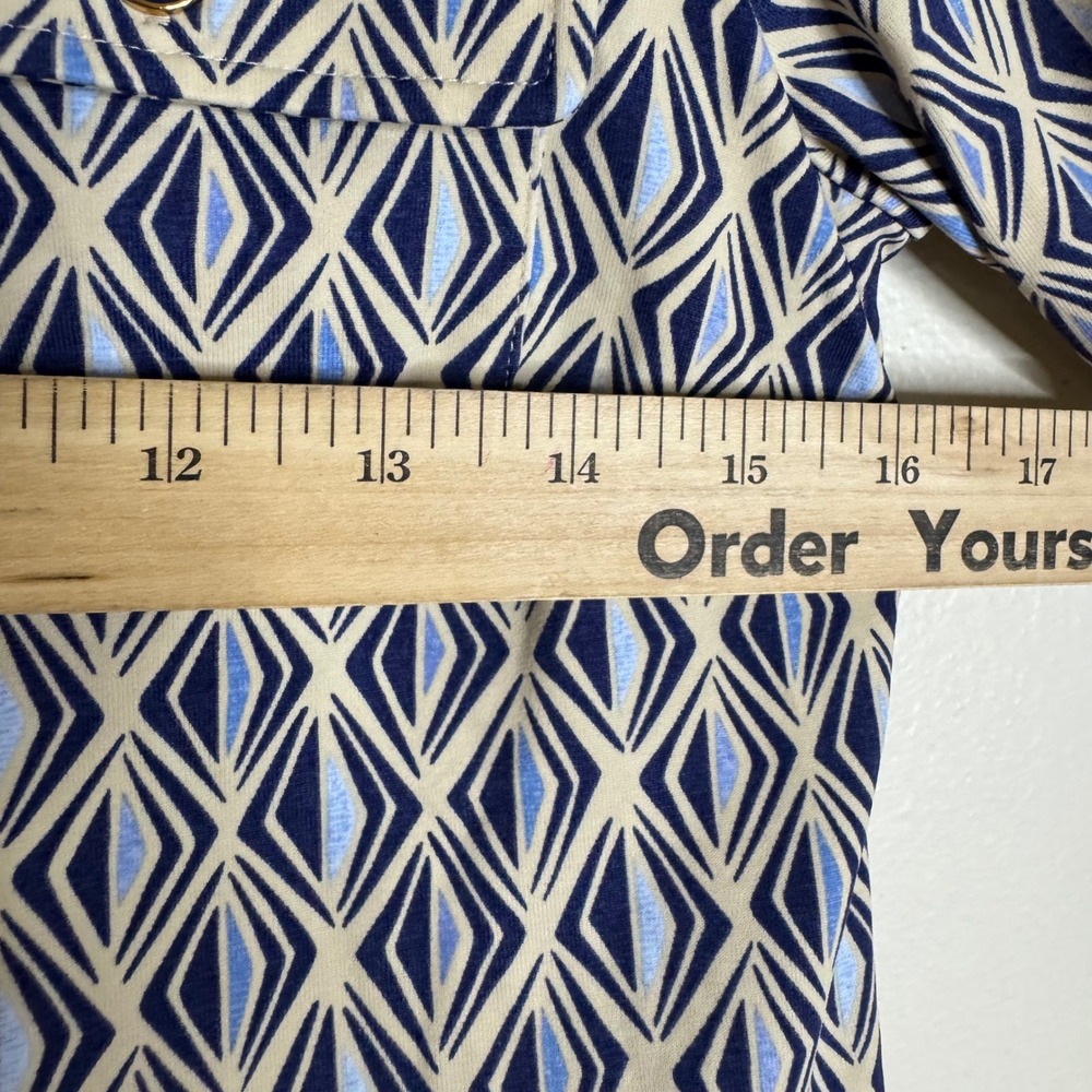 J.McLaughlin Women's Geometric Print Catalina Cloth Shirt Dress Blue XS - Picture 6 of 7